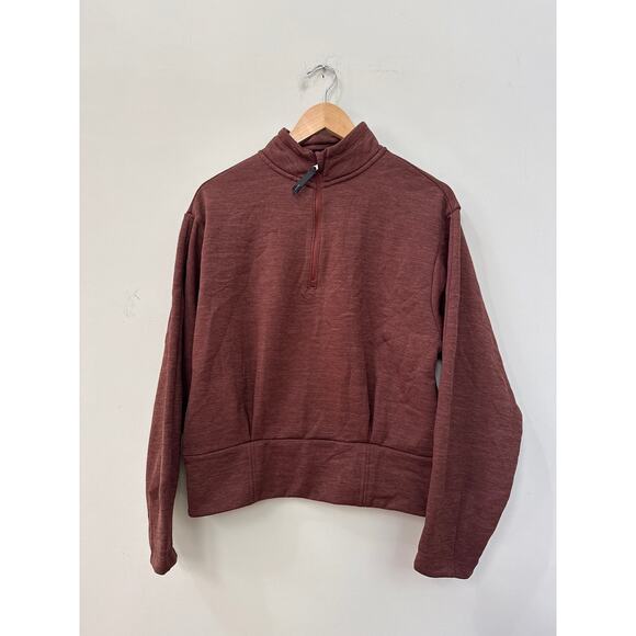 Athleta Jackets & Blazers - Athleta Rust Brown Womens Quarter Zip Sweatshirt Pullover Size Small Athleisure